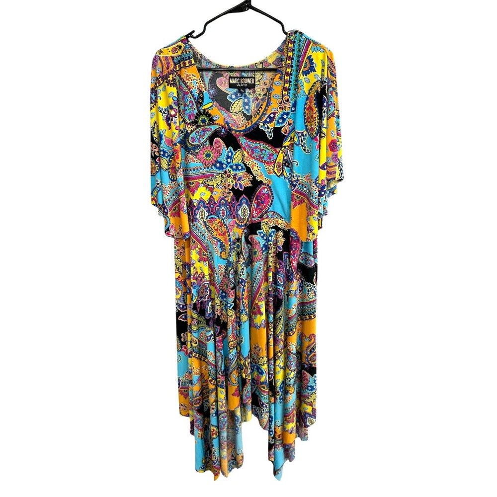 Marc Bouwer Unlimited Womens Mulitcolor Paisley Print Maxi Dress SZ Extra Large